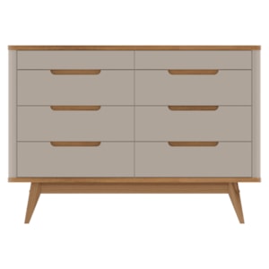 Comoda 8 Gavetas Pes Madeira 135 cm Vicenza Cedro Off White DCASA