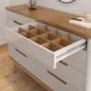 Comoda 8 Gavetas Pes Madeira 135 cm Vicenza Cedro Off White DCASA