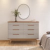 Comoda 8 Gavetas Pes Madeira 135 cm Vicenza Cedro Off White DCASA
