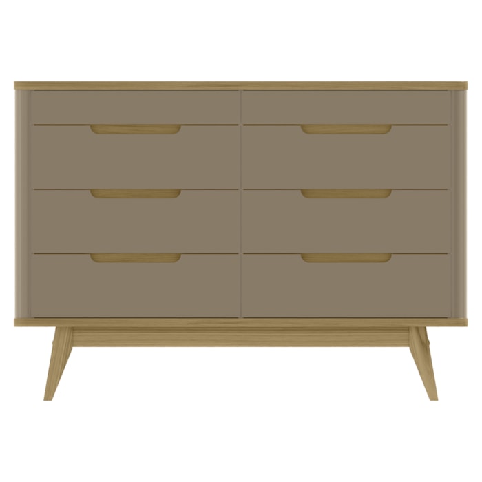 Comoda 8 Gavetas Pes Madeira 135 cm Vicenza Fendi Hannover DCASA