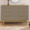 Comoda 8 Gavetas Pes Madeira 135 cm Vicenza Fendi Hannover DCASA