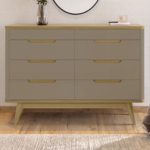 Comoda 8 Gavetas Pes Madeira 135 cm Vicenza Fendi Hannover DCASA