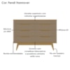 Comoda 8 Gavetas Pes Madeira 135 cm Vicenza Fendi Hannover DCASA