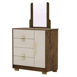 Comoda Com Espelho 4 Gavetas 1P 93 cm BEL Imbuia Fendi VLR Comoda Com Espelho 4 Gavetas 1P 93 cm BEL Imbuia Fendi VLR
