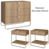 Comoda E 02 Mesas de Cabeceira Organica Hanover Dourado Artesano