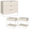 Comoda E 02 Mesas de Cabeceira Organica Off White Artesano