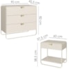 Comoda E 02 Mesas de Cabeceira Organica Off White Artesano
