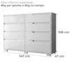 Comoda Georgia 8 Gavetas 147 cm Branco Moval