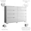 Comoda Georgia 8 Gavetas 147 cm Branco Moval