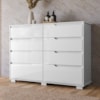 Comoda Georgia 8 Gavetas 147 cm Branco Moval
