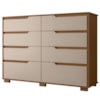 Comoda Georgia 8 Gavetas 147 cm Carvalho Fendi Moval