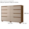 Comoda Georgia 8 Gavetas 147 cm Carvalho Fendi Moval