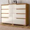 Comoda Georgia 8 Gavetas 147 cm Freijo Off White Moval