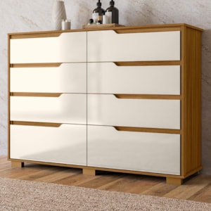 Comoda Georgia 8 Gavetas 147 cm Freijo Off White Moval