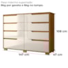 Comoda Georgia 8 Gavetas 147 cm Freijo Off White Moval