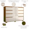 Comoda Georgia 8 Gavetas 147 cm Freijo Off White Moval
