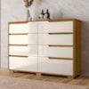 Comoda Georgia 8 Gavetas 147 cm Freijo Off White Moval