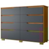 Comoda Georgia 8 Gavetas 147 cm Moval Freijo Cinza