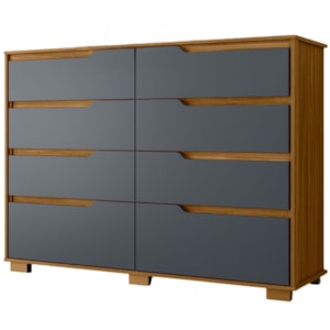 Comoda Georgia 8 Gavetas 147 cm Moval Freijo Cinza