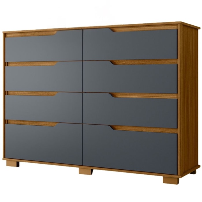 Comoda Georgia 8 Gavetas 147 cm Moval Freijo Cinza