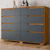 Comoda Georgia 8 Gavetas 147 cm Moval Freijo Cinza