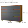 Comoda Georgia 8 Gavetas 147 cm Moval Freijo Cinza