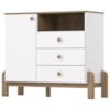 Comoda Infantil 1 Porta 3 Gavetas 110 cm Ternura Branco Jequitiba Henn