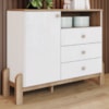 Comoda Infantil 1 Porta 3 Gavetas 110 cm Ternura Branco Jequitiba Henn