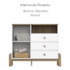 Comoda Infantil 1 Porta 3 Gavetas 110 cm Ternura Branco Jequitiba Henn