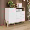 Comoda Infantil 1 Porta 3 Gavetas 110 cm Ternura Branco Jequitiba Henn