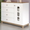 Comoda Infantil 1 Porta 4 Gavetas 127 cm Aconchego Branco Jequitiba Henn