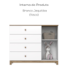Comoda Infantil 1 Porta 4 Gavetas 127 cm Aconchego Branco Jequitiba Henn