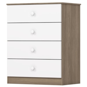 Comoda Infantil 4 Gavetas 65 cm Labirinto Rustico Branco Henn