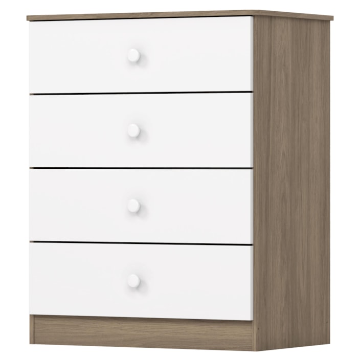 Comoda Infantil 4 Gavetas 65 cm Labirinto Rustico Branco Henn