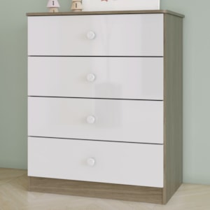 Comoda Infantil 4 Gavetas 65 cm Labirinto Rustico Branco Henn