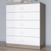 Comoda Infantil 5 Gavetas 75 cm Bala De Menta Rustico Branco Henn