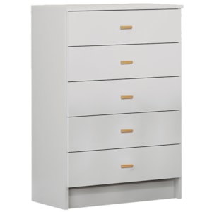 Comoda Infantil Para Quarto 5 Gavetas 60X91X38 cm BB120 Branco Dtall