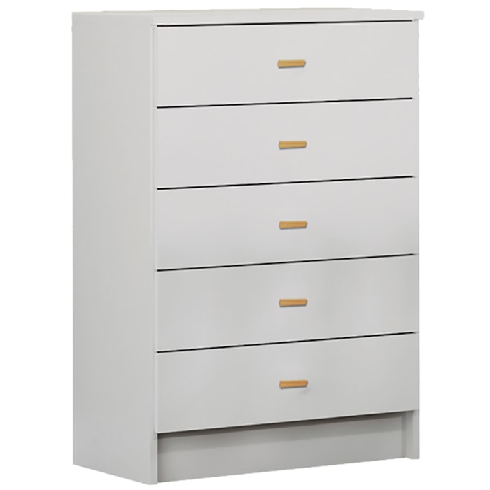 Comoda Infantil Para Quarto 5 Gavetas 60X91X38 cm BB120 Branco Dtall