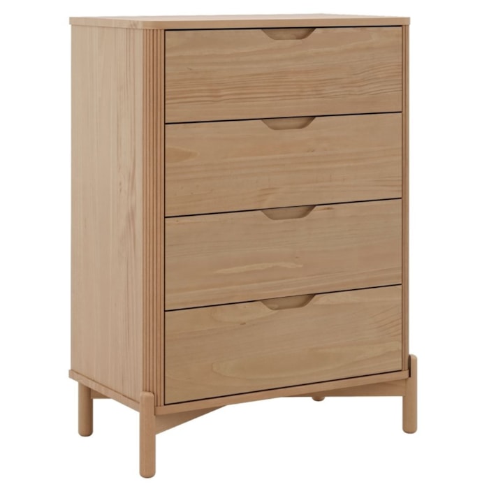 Comoda Madeira Macica Taeda 4 Gavetas 74 cm 3301U Tauari Festra