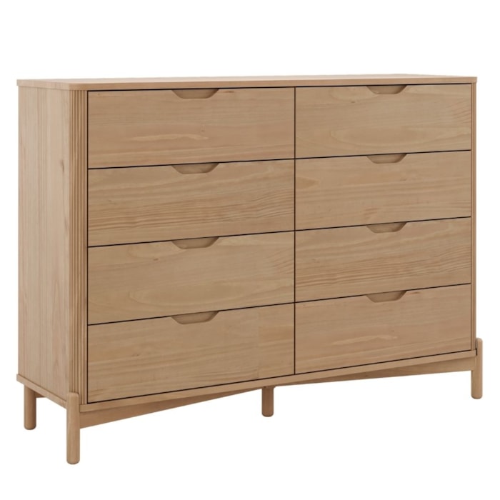 Comoda Madeira Macica Taeda 8 Gavetas 138 cm 3302U Tauari Festra