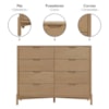 Comoda Madeira Macica Taeda 8 Gavetas 138 cm 3302U Tauari Festra