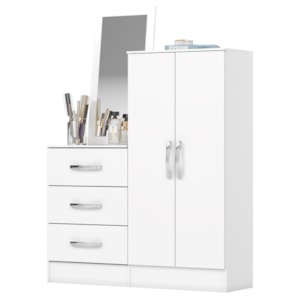 Comoda Multiuso 2 Portas 3 Gavetas Com Espelho 115 cm B700 Branco Briz