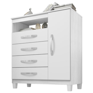 Comoda Sapateira 1P 4G 84 cm Moden 2258 Branco Flex INCP Comoda Sapateira 1P 4G 84 cm Moden 2258 Branco Flex INCP