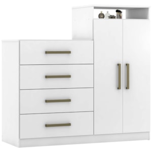 Comoda Sapateira 2 Portas 4 Gavetas 4270 Branco Demobile Comoda Sapateira 2 Portas 4 Gavetas 4270 Branco Demobile