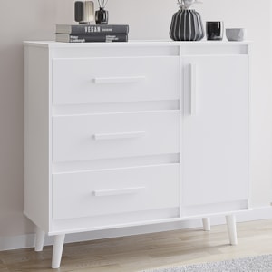 Comoda Sapateira 3G 1P 95 cm Mila Branco Mobbs