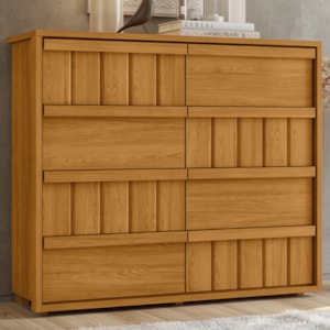 Comoda Tarsila 8 Gavetas MDF 136 cm Cinamomo Madetec