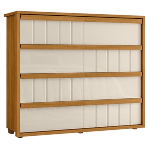 Comoda Tarsila 8 Gavetas MDF 136 cm Cinamomo Off White Madetec