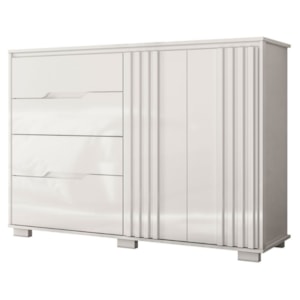 Comoda Texas 4 Gavetas 2 Portas 147 cm Branco Moval