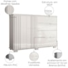 Comoda Texas 4 Gavetas 2 Portas 147 cm Branco Moval