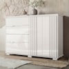 Comoda Texas 4 Gavetas 2 Portas 147 cm Branco Moval
